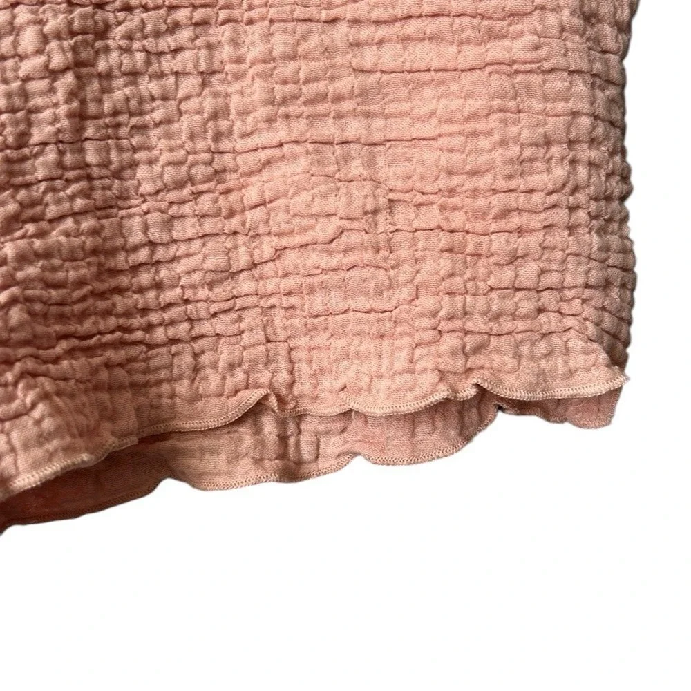 Zara Womens Gauze Shorts Drawstring Waist Casual Summer Loungewear Pink Beach‎ M